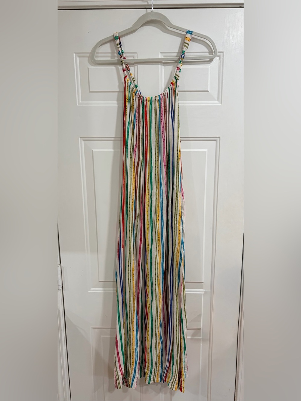 Zara Multicolor Vertical Stripe Knotted Maxi Dress